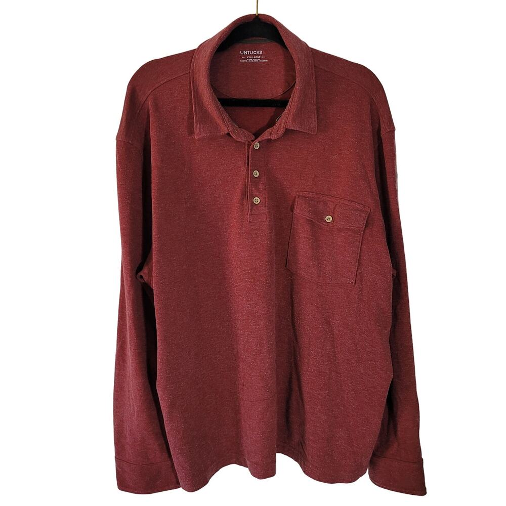 Untuckit	Size	3XL	Heavyweight Maroon‎ Long-Sleeve Polo Matthieu Business Casual
